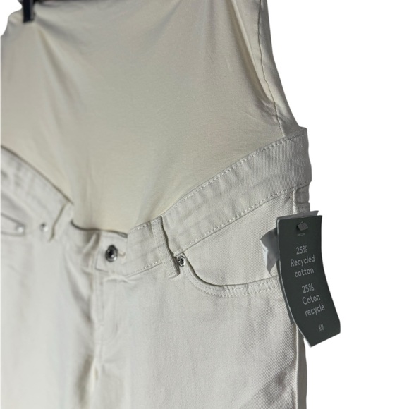 H&M Mama Maternity Straight Ankle Jeans Beige Size Small NWT - Picture 4 of 11